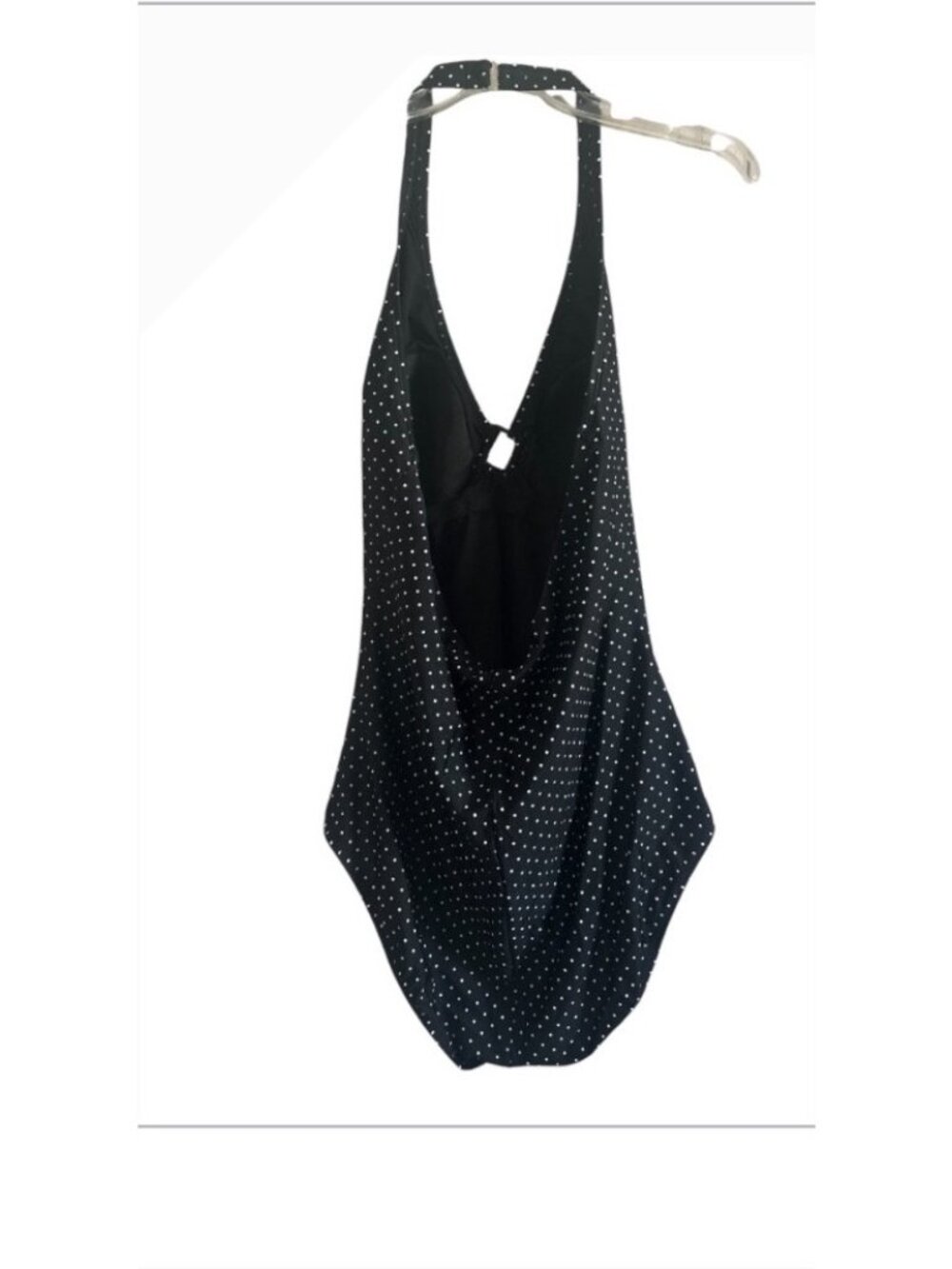 Speedo Black/White Polka Dot One Piece Swimsuit Over The Shoulder Strap Plus Siz - Picture 2 of 8
